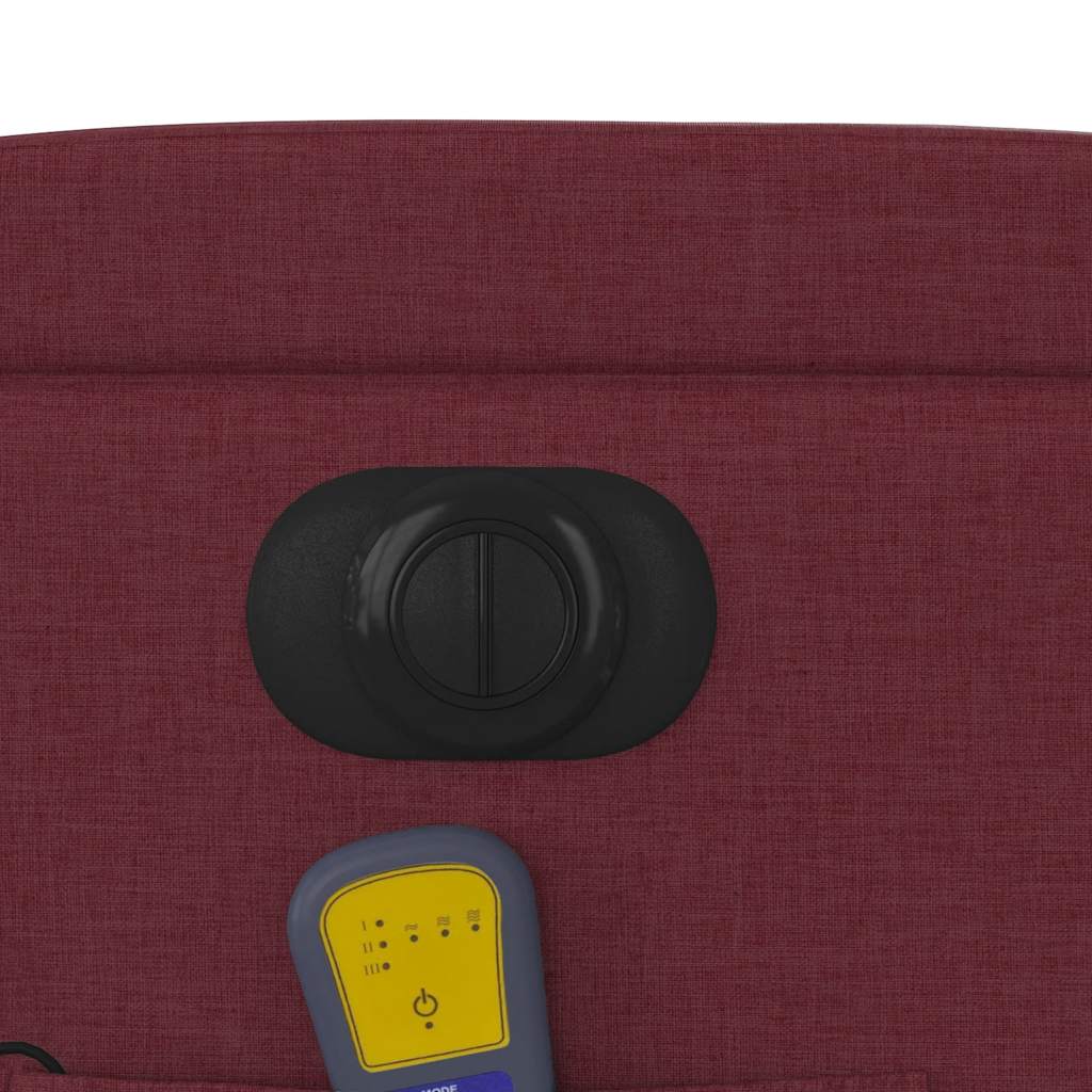Poltrona reclinável de massagens elétrica tecido vermelho tinto