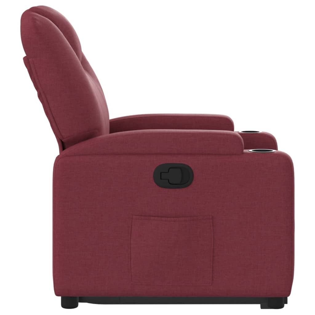 Poltrona reclinável elevatória tecido vermelho tinto