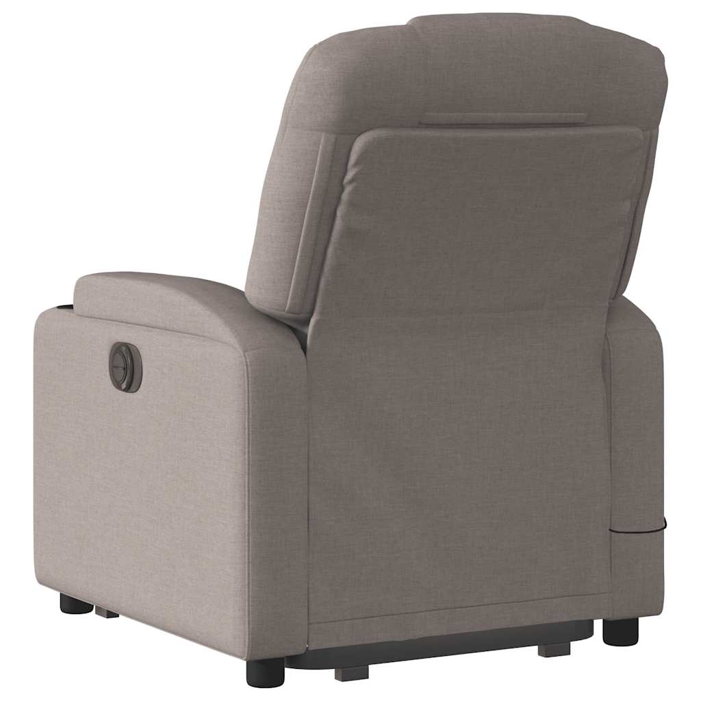 Poltrona elevatória de massagens tecido cinzento-acastanhado