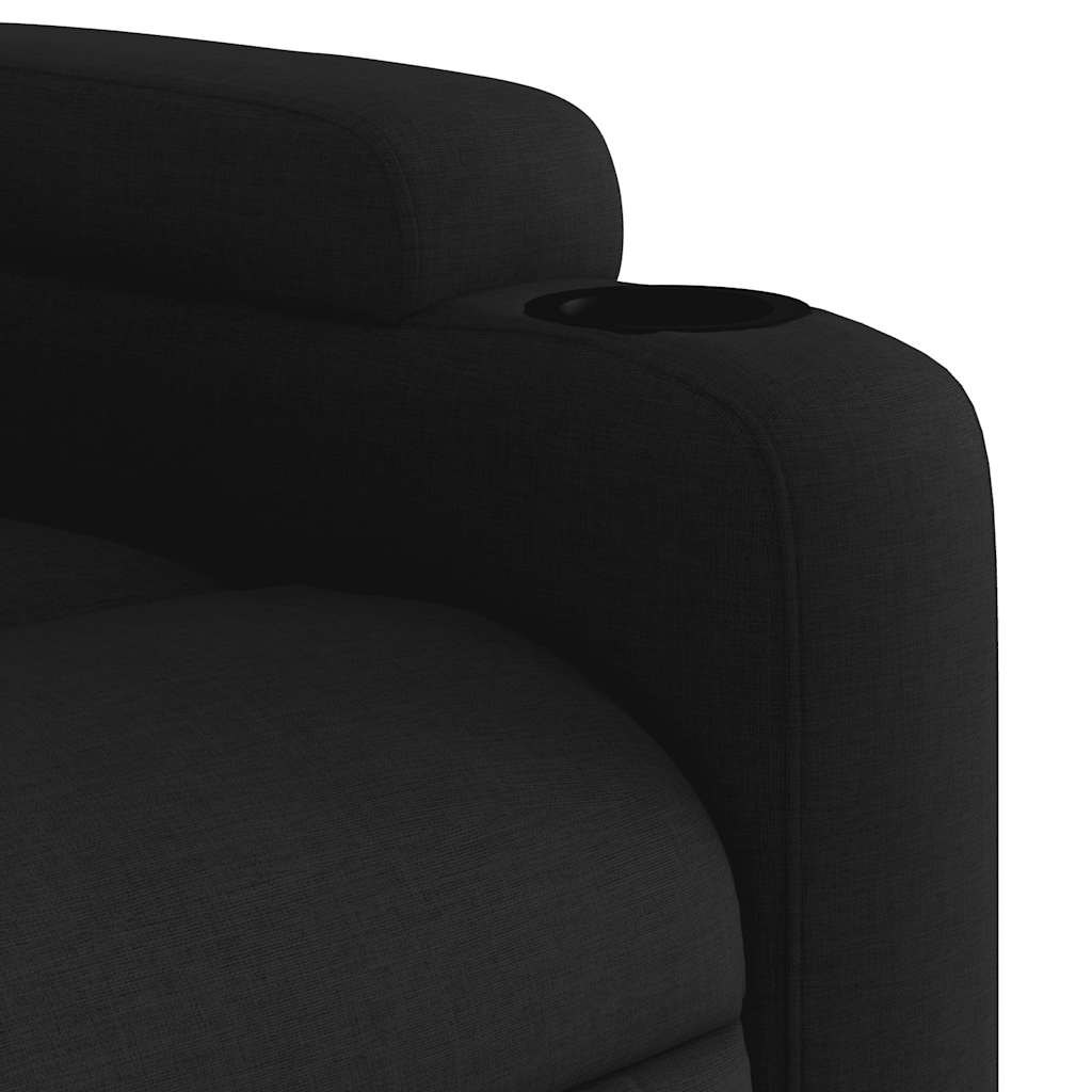 Poltrona elétrica elevatória massagens tecido preto
