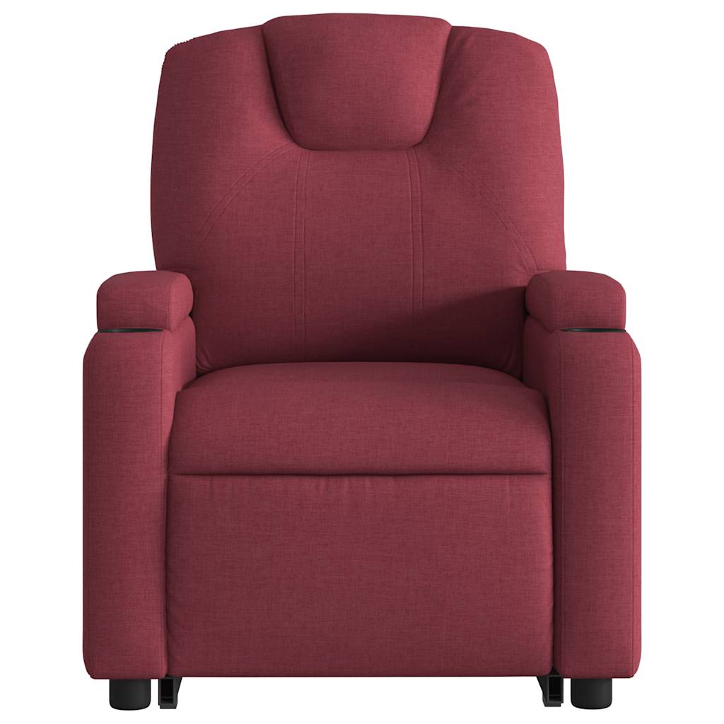 Poltrona elevatória de massagens elétrica tecido vermelho tinto