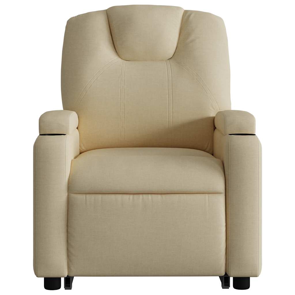 Poltrona elétrica elevatória massagens tecido creme