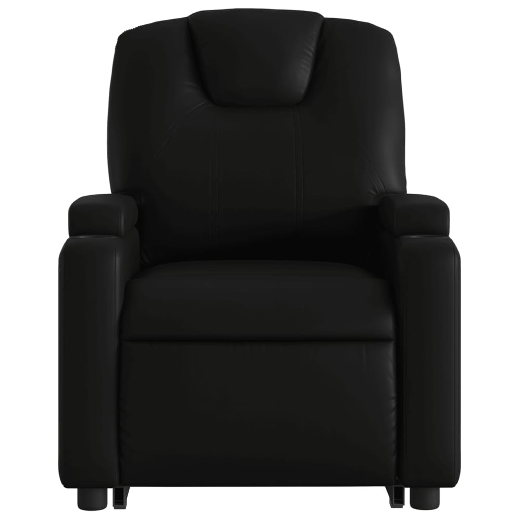 Poltrona massagens reclinável elevatória couro artificial preto