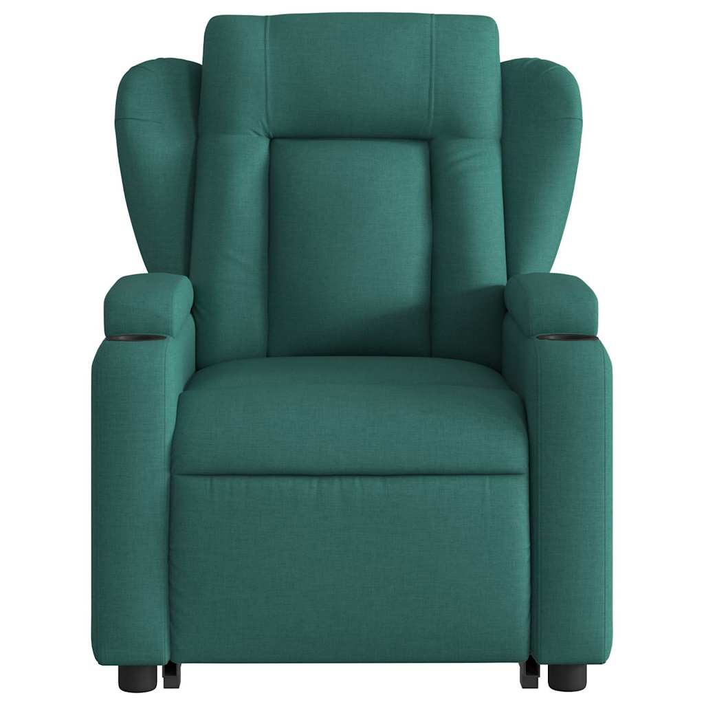 Poltrona elétrica reclinável/elevatória tecido verde-escuro