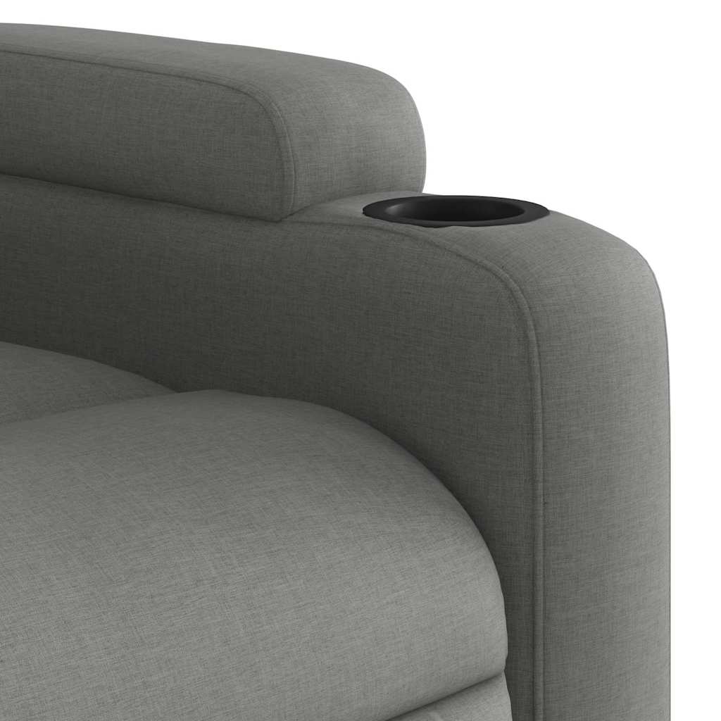 Poltrona elétrica elevatória massagens tecido cinzento-escuro