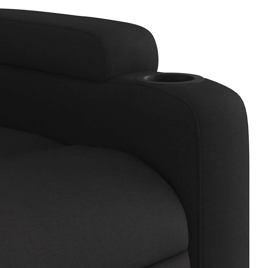 Poltrona elétrica elevatória massagens tecido preto