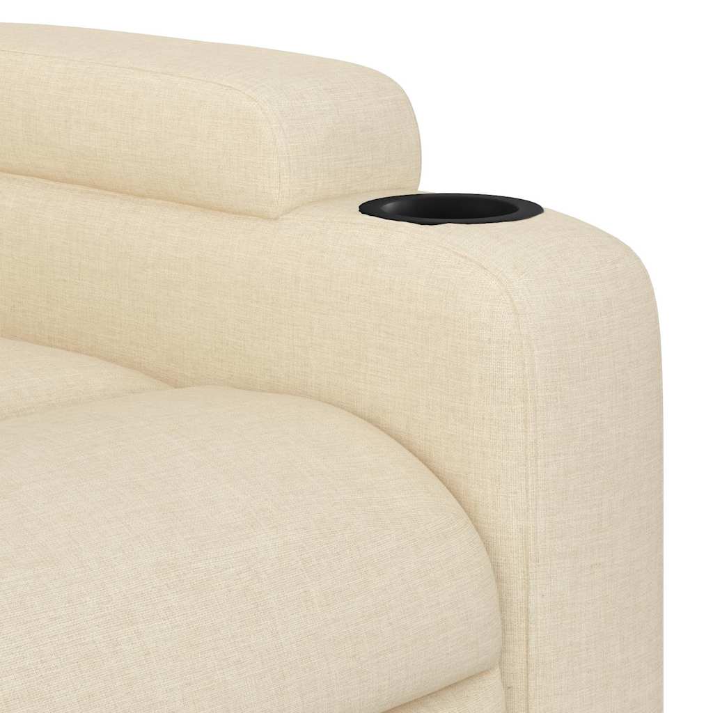 Poltrona elétrica elevatória massagens tecido creme