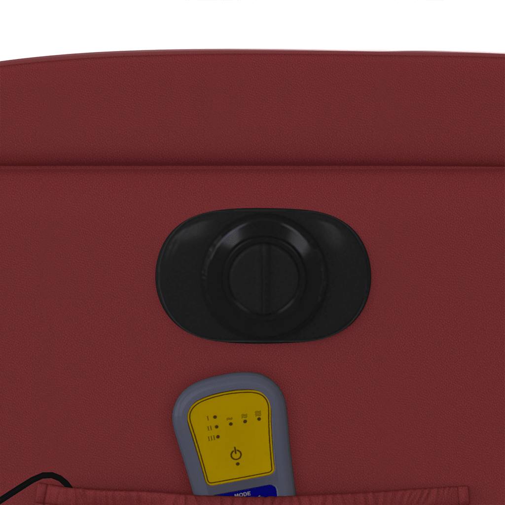 Poltrona massagens reclin. elétrica couro artif. vermelho-tinto
