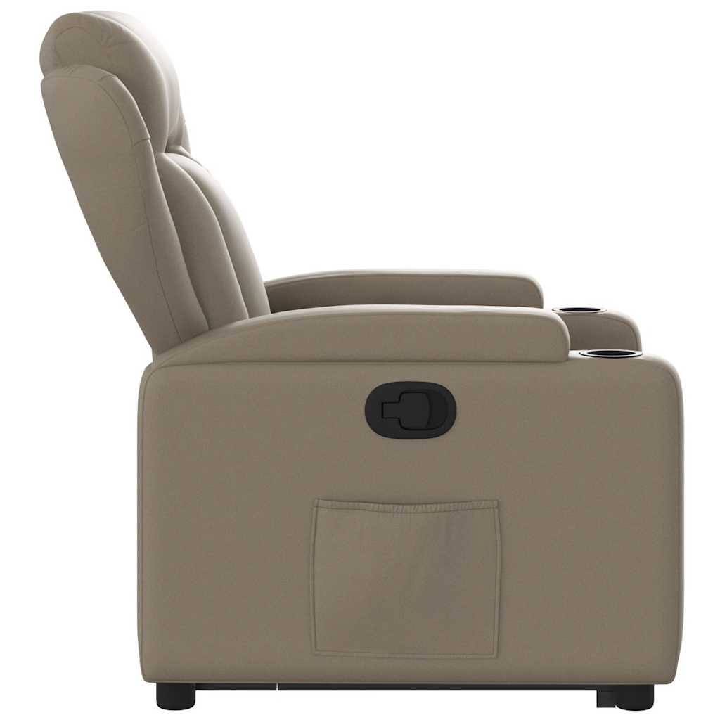Poltrona reclinável elevatória couro artificial cor cappuccino