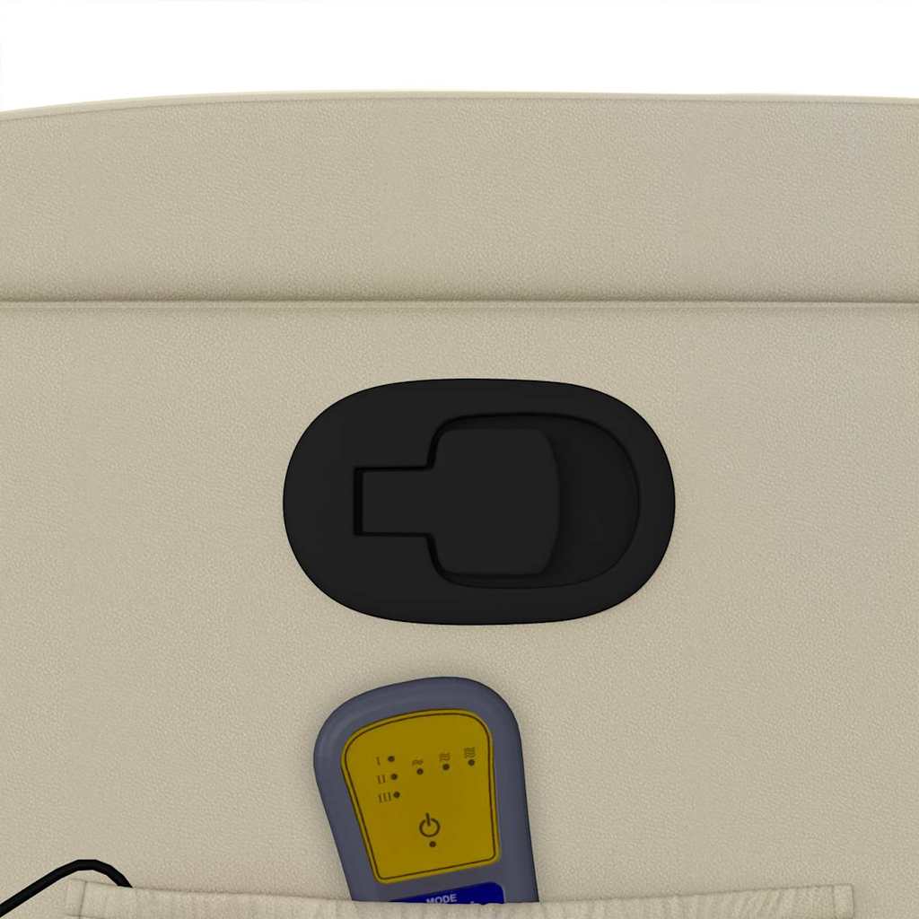 Poltrona reclinável de massagens couro artificial cor creme