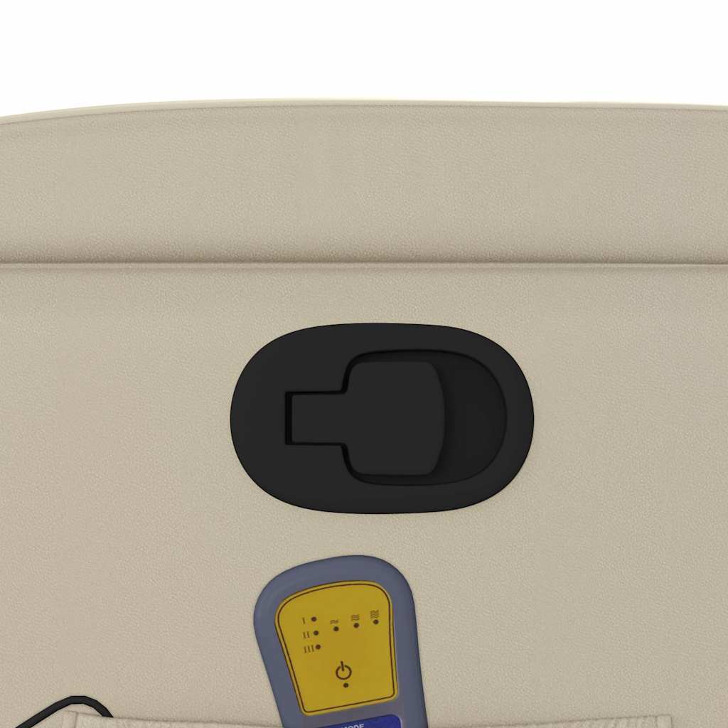 Poltrona reclinável de massagens couro artificial cor creme