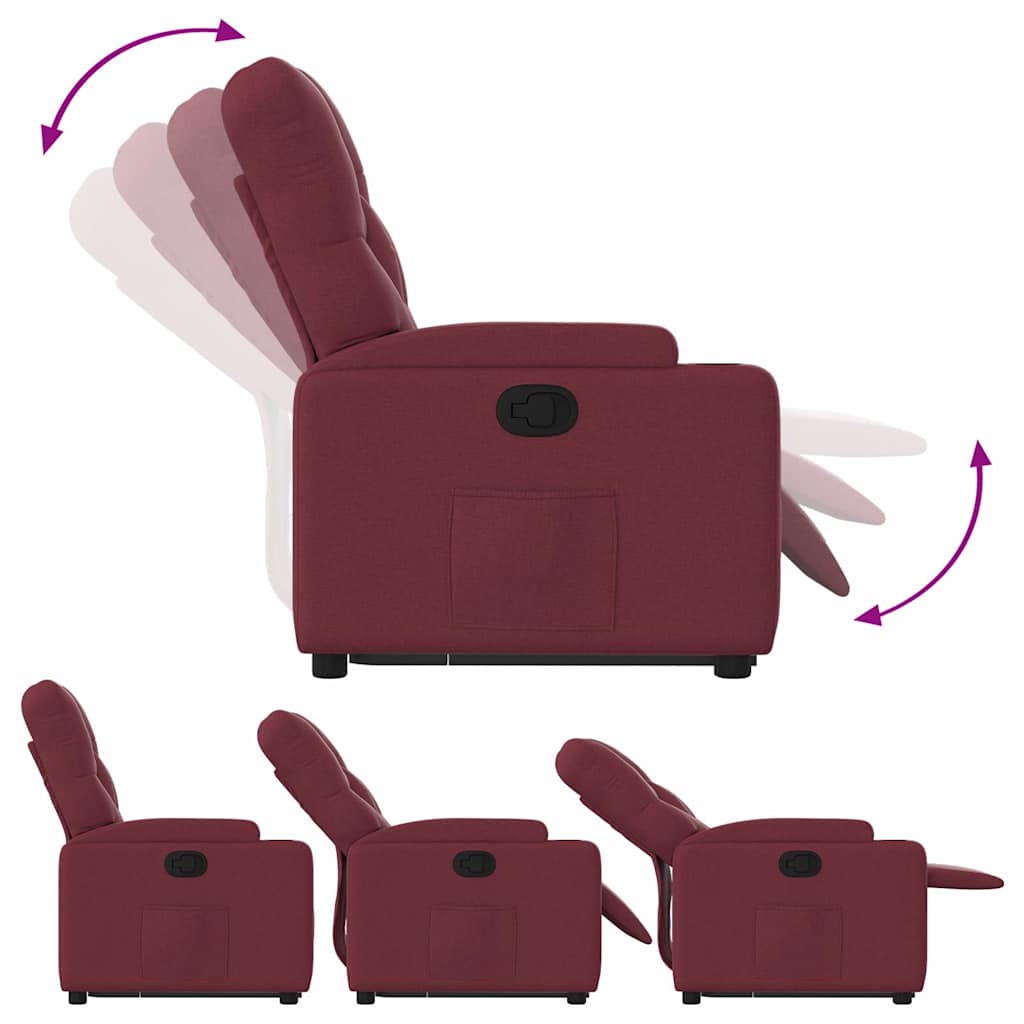 Poltrona reclinável elevatória tecido vermelho tinto