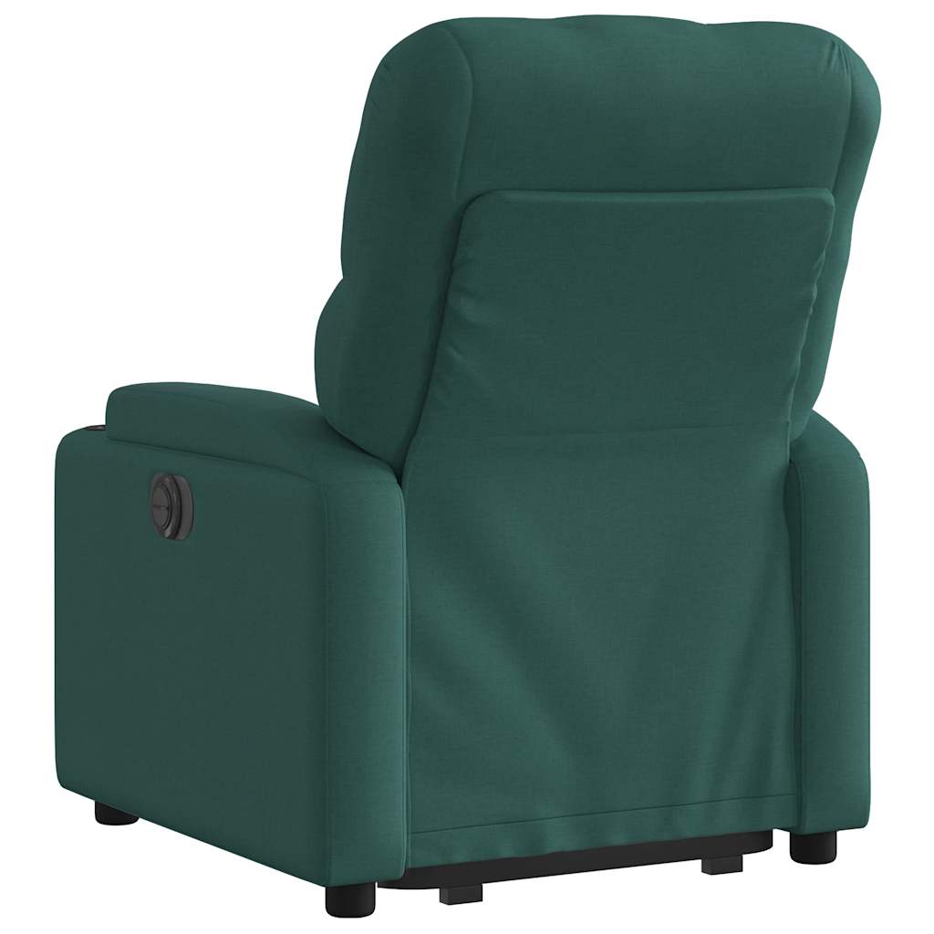 Poltrona reclinável elevatória tecido verde-escuro
