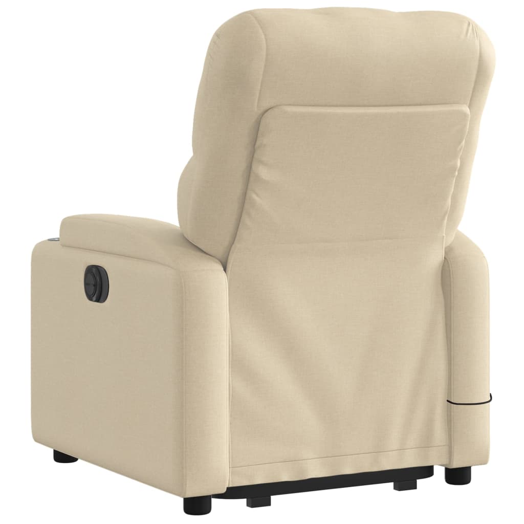 Poltrona elevatória de massagens tecido cor creme