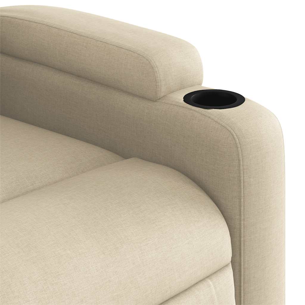 Poltrona reclinável elevatória elétrica tecido cor creme