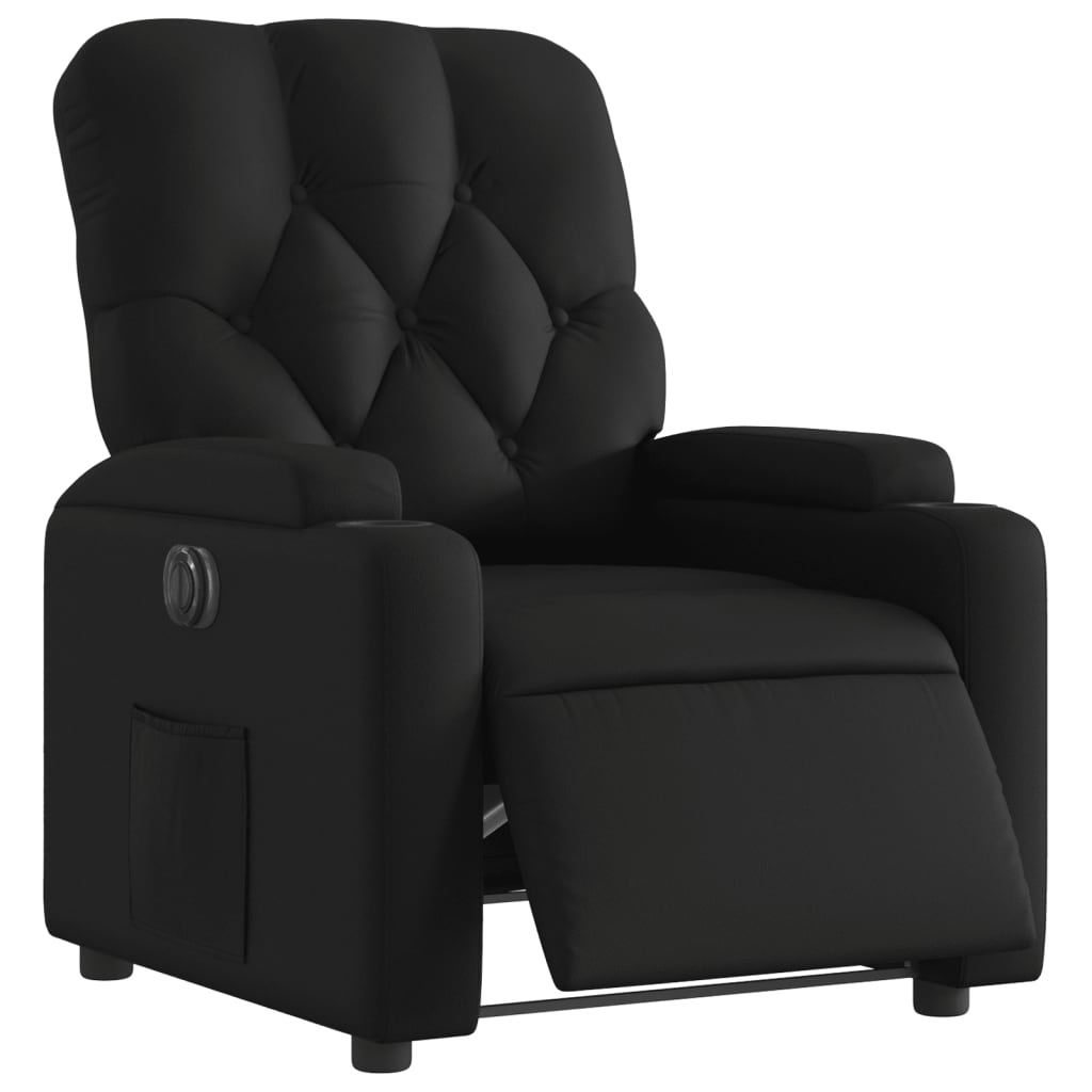 Poltrona reclinável elétrica couro artificial preto