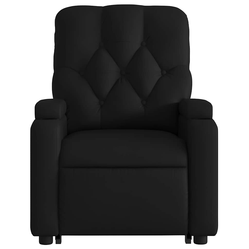 Poltrona massagens reclinável elevatória couro artificial preto