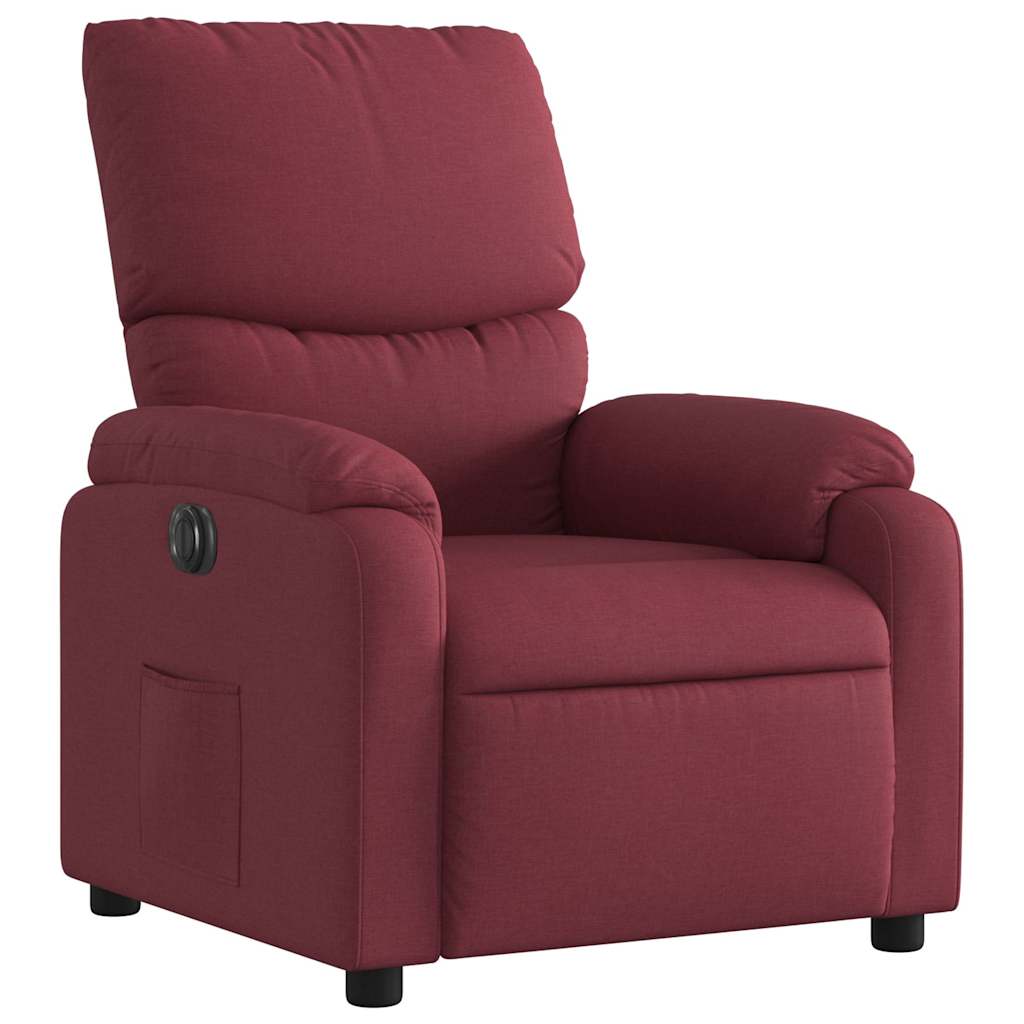 Poltrona elétrica reclinável tecido vermelho tinto