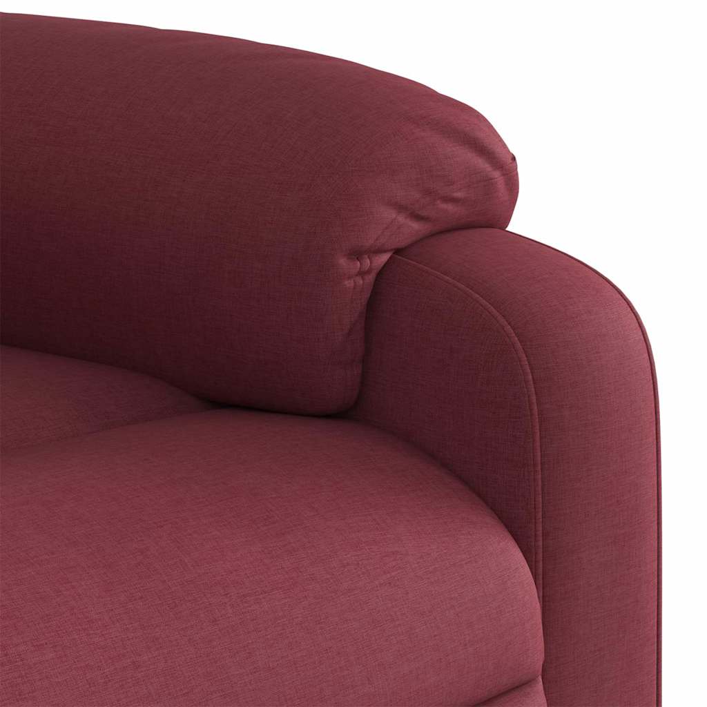 Poltrona elétrica reclinável tecido vermelho tinto