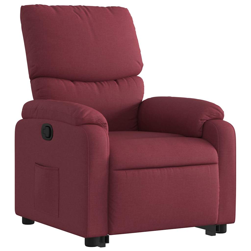 Poltrona reclinável elevatória tecido vermelho tinto