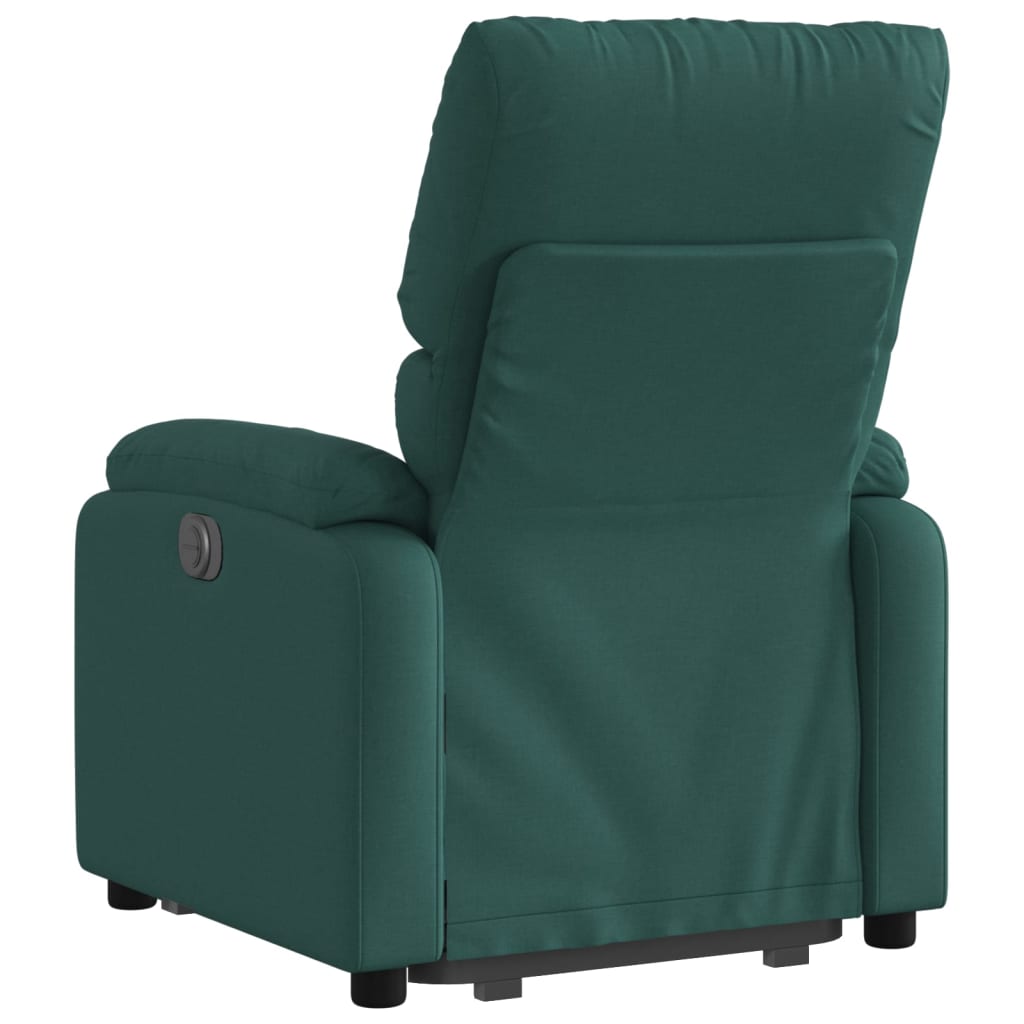 Poltrona reclinável elevatória tecido verde-escuro