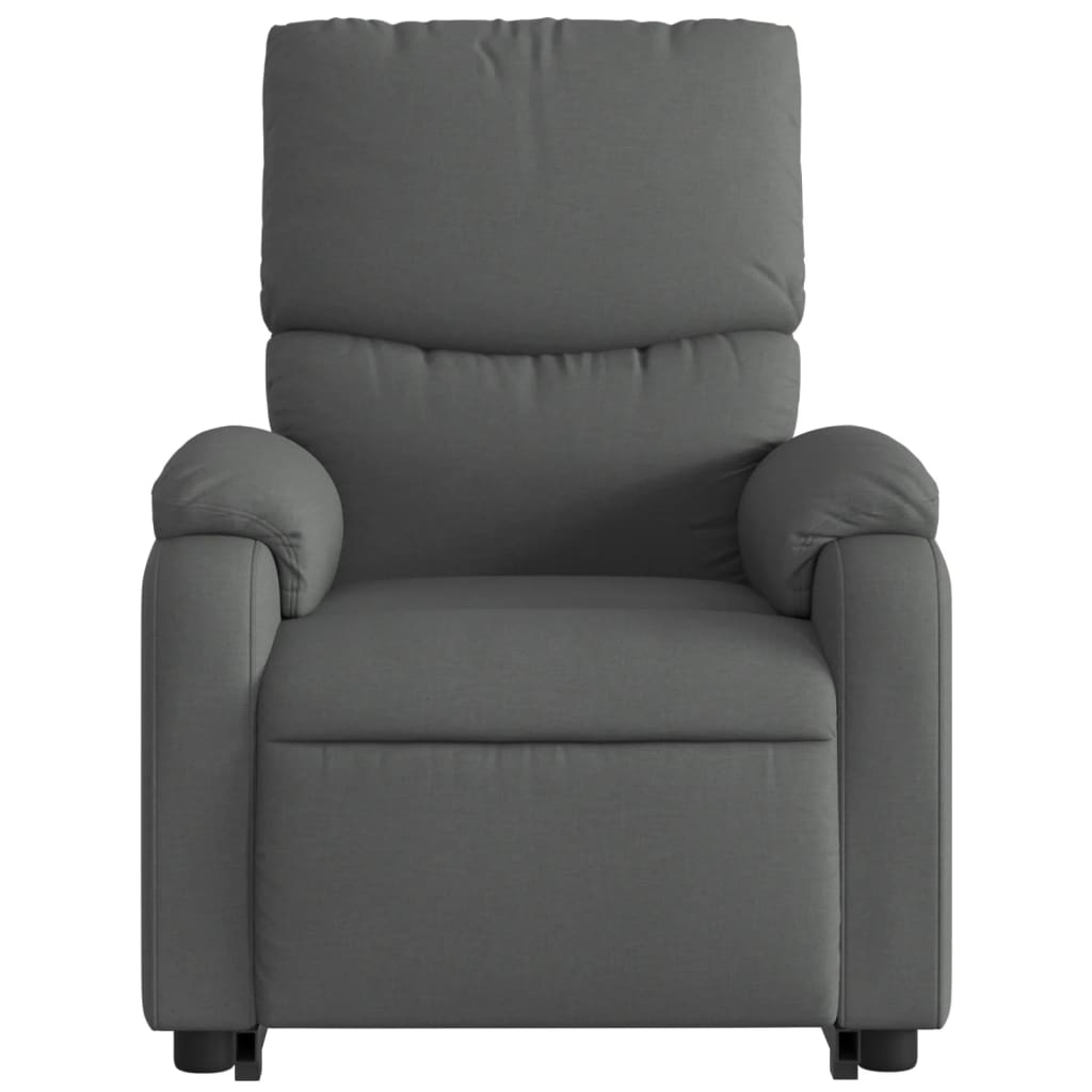 Poltrona elevatória de massagens tecido cinzento-escuro