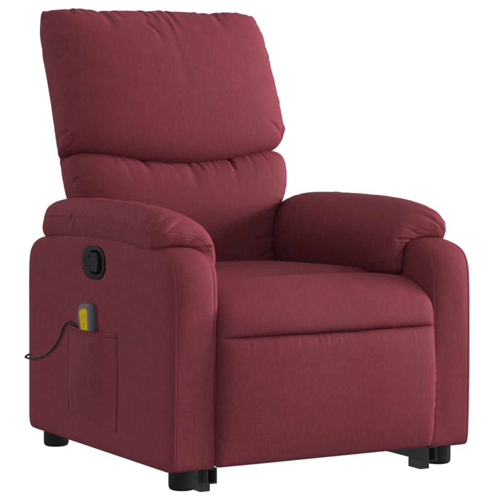 Poltrona de massagens reclin. elevatória tecido vermelho tinto