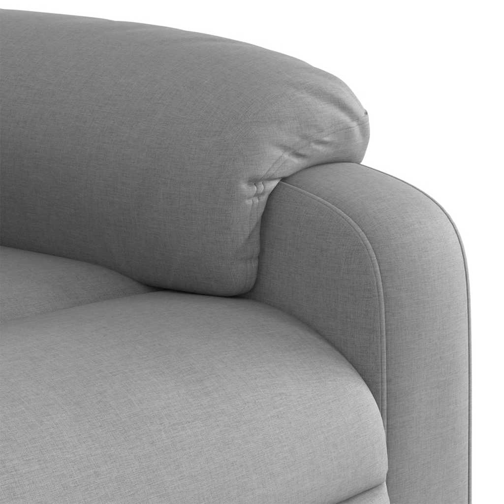 Poltrona reclinável elevatória elétrica tecido cinzento-claro