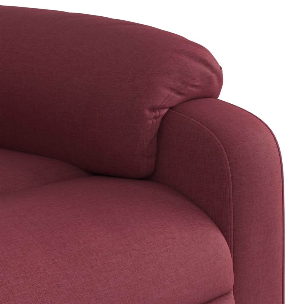 Poltrona reclinável elevatória elétrica tecido vermelho-tinto