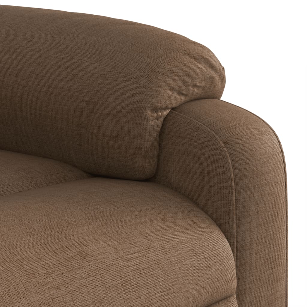 Poltrona elétrica elevatória massagens tecido castanho