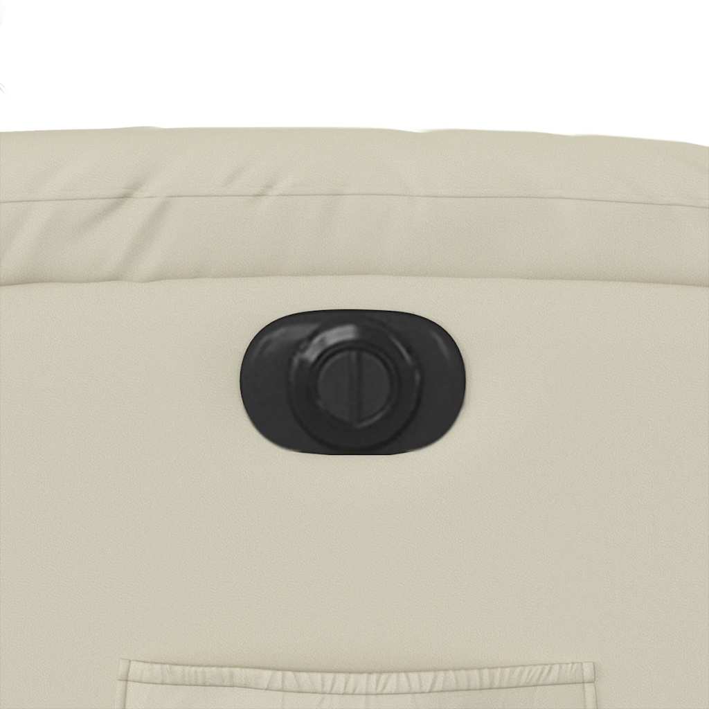 Poltrona reclinável elétrica couro artificial cor creme