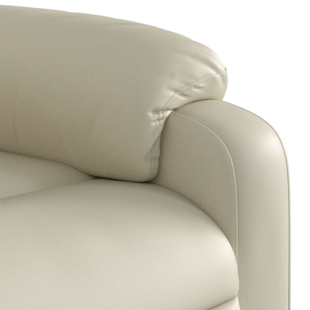 Poltrona reclinável elétrica couro artificial cor creme