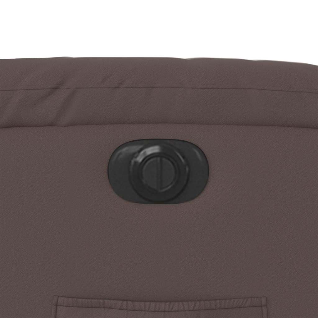 Poltrona reclinável elétrica couro artificial castanho