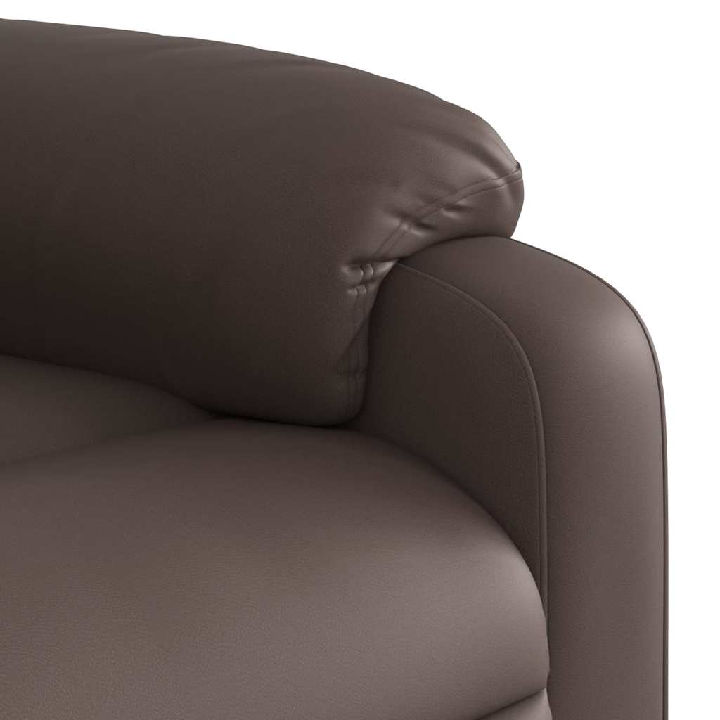 Poltrona reclinável elétrica couro artificial castanho