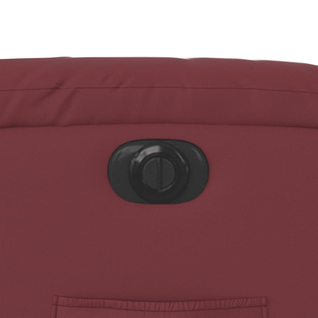 Poltrona reclinável elétrica couro artificial vermelho tinto