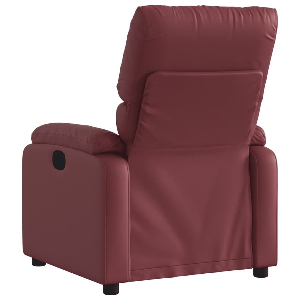 Poltrona reclinável elétrica couro artificial vermelho tinto