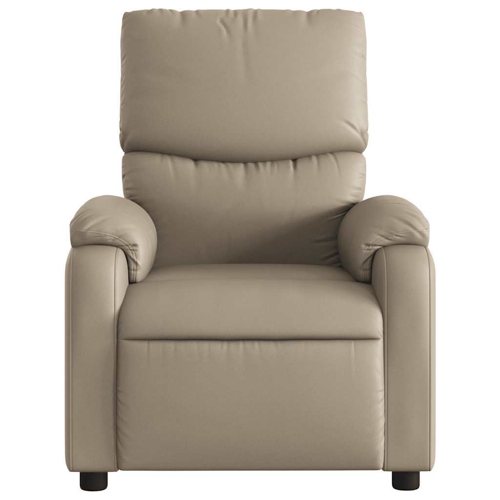 Poltrona reclinável elétrica couro artificial cor cappuccino