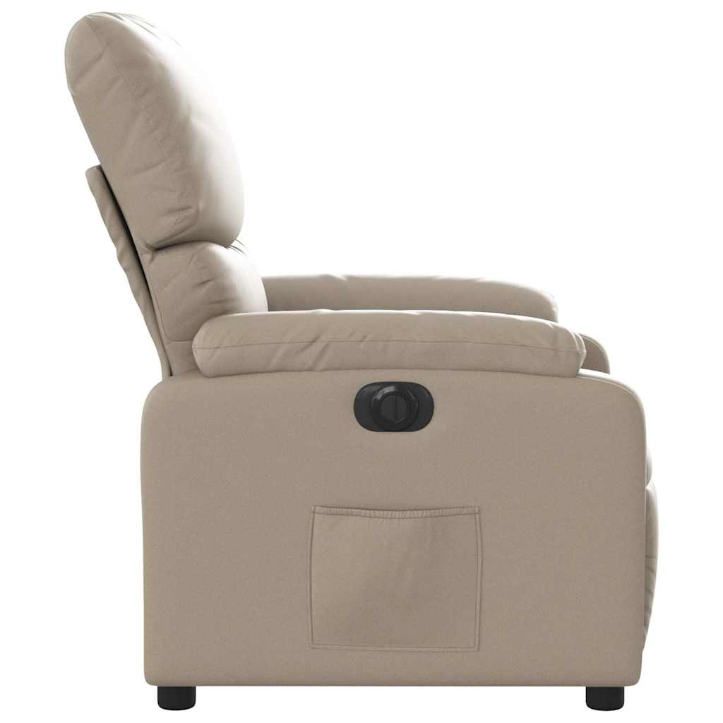 Poltrona reclinável elétrica couro artificial cor cappuccino