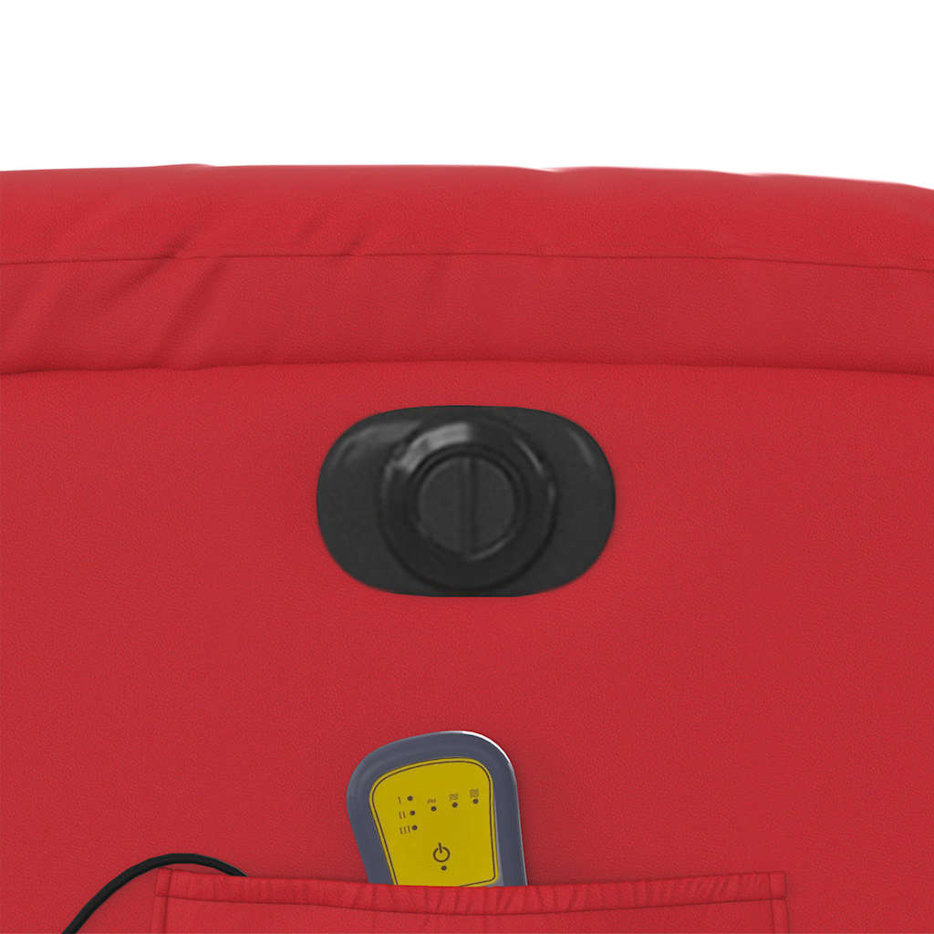 Poltrona massagens reclinável elétrica couro artif. vermelho