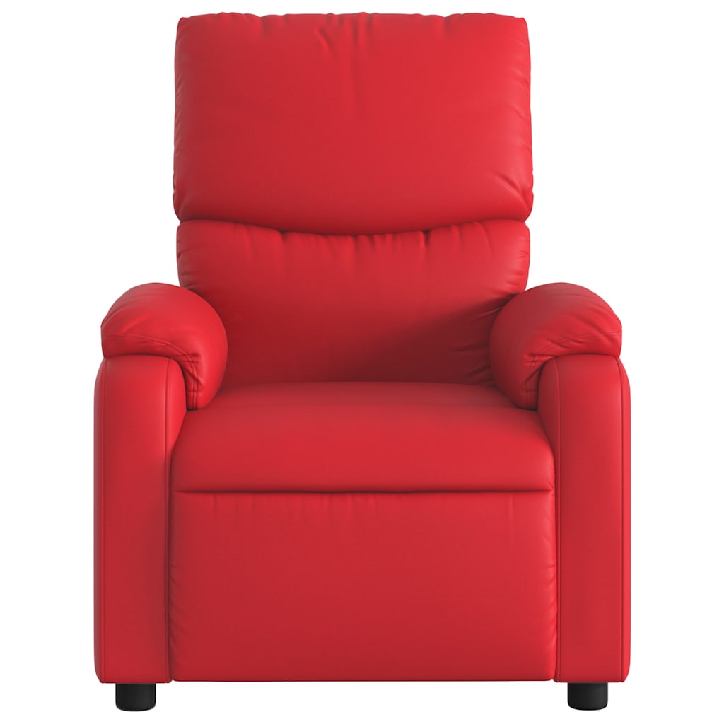 Poltrona massagens reclinável elétrica couro artif. vermelho