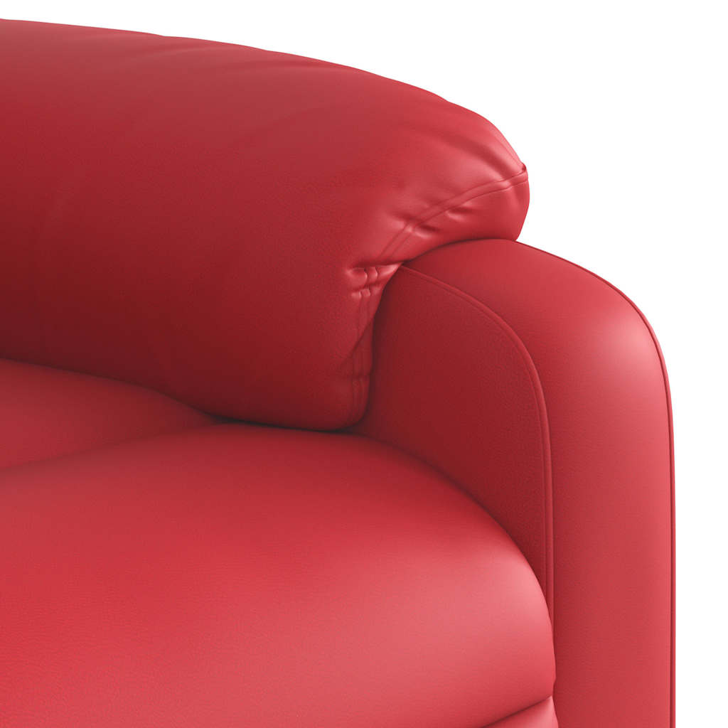 Poltrona massagens reclinável elétrica couro artif. vermelho