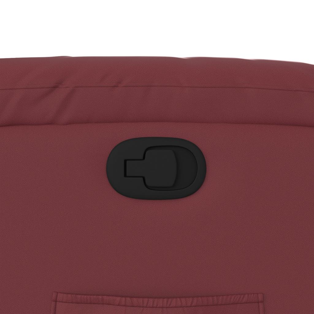 Poltrona reclinável elevatória couro artificial vermelho tinto