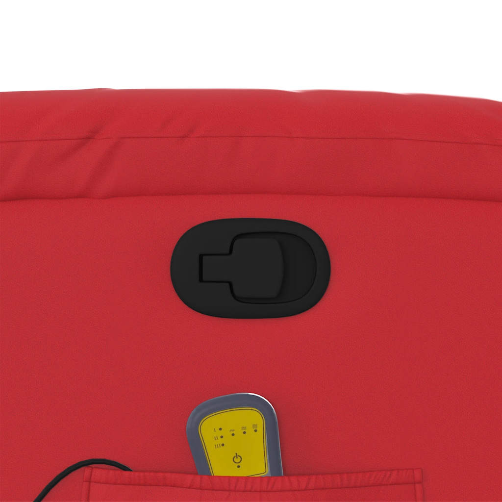 Poltrona massagens reclinável elevatória couro artif. vermelho