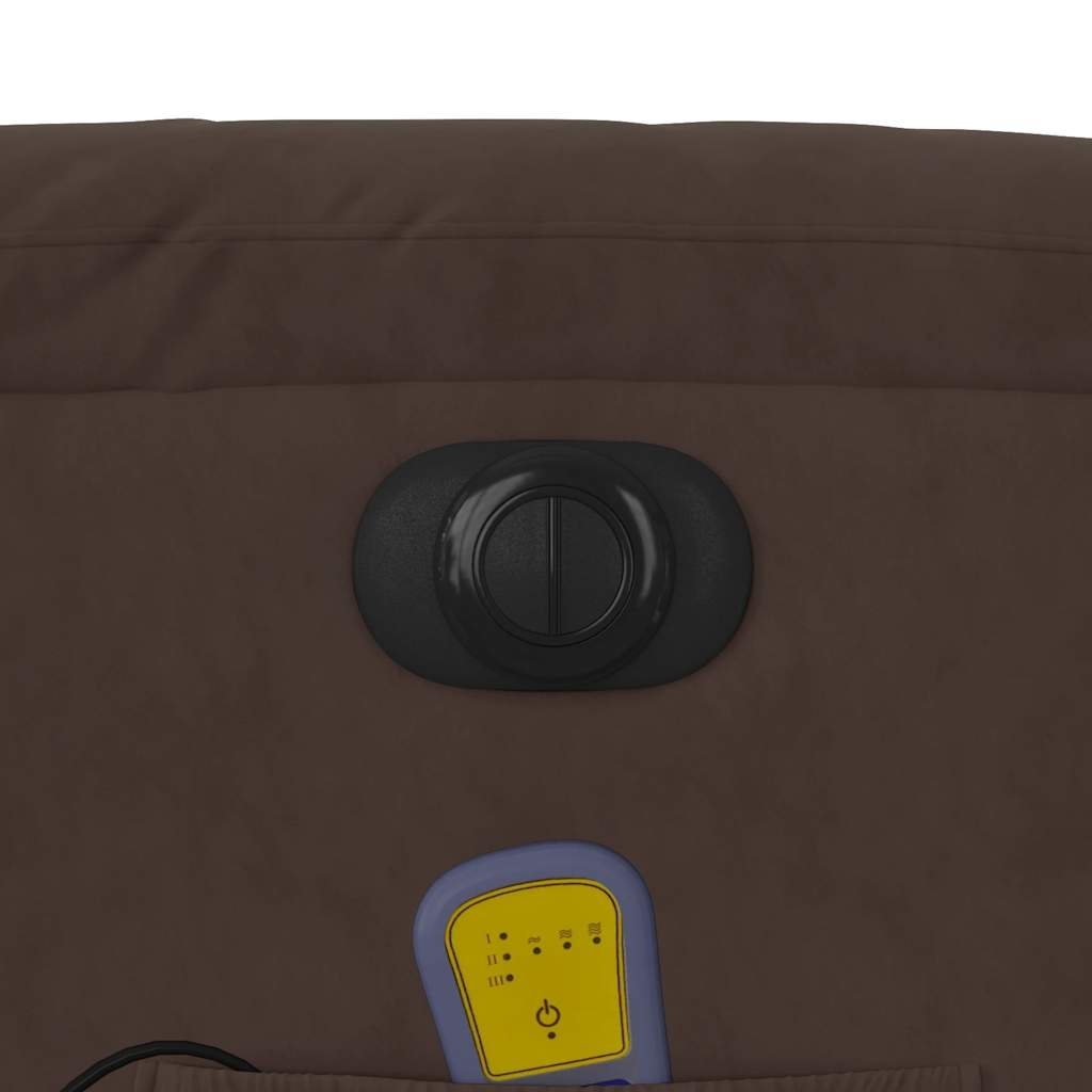 Poltrona de massagens reclinável elétrica microfibra castanho