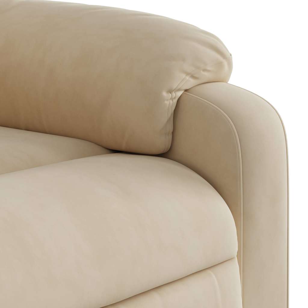 Poltrona reclinável elevatória tecido de microfibra cor creme