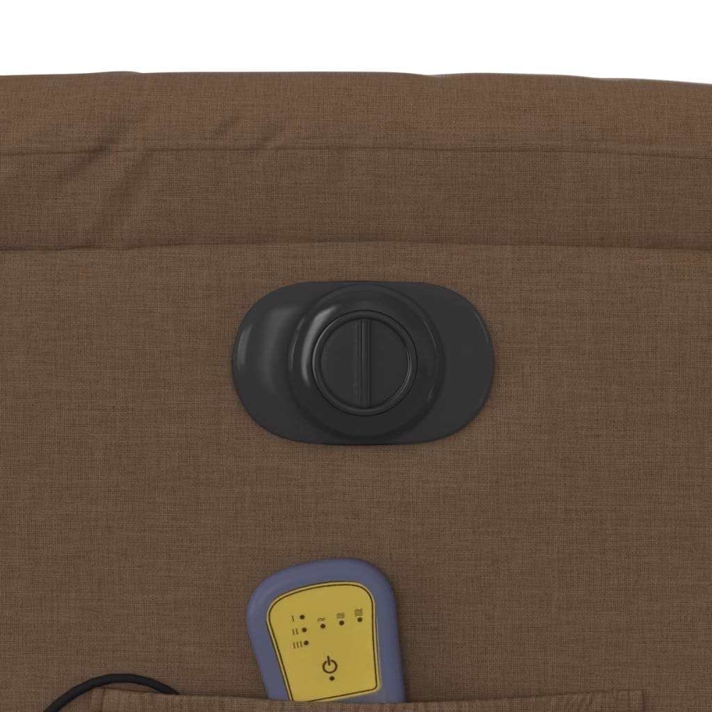 Poltrona de massagens reclinável elétrica tecido castanho