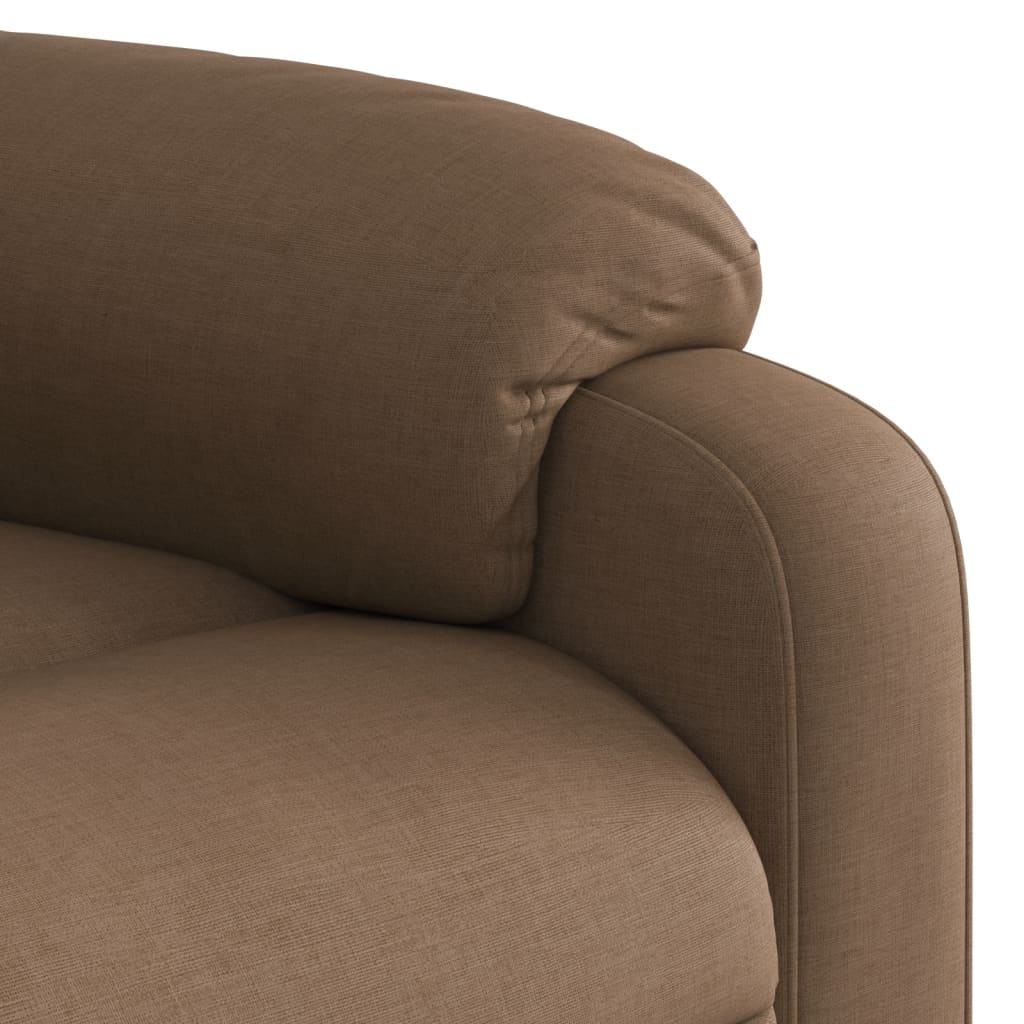 Poltrona de massagens reclinável elétrica tecido castanho