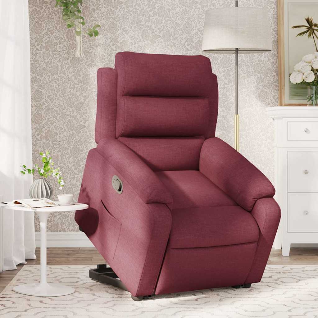Poltrona reclinável elevatória tecido vermelho tinto