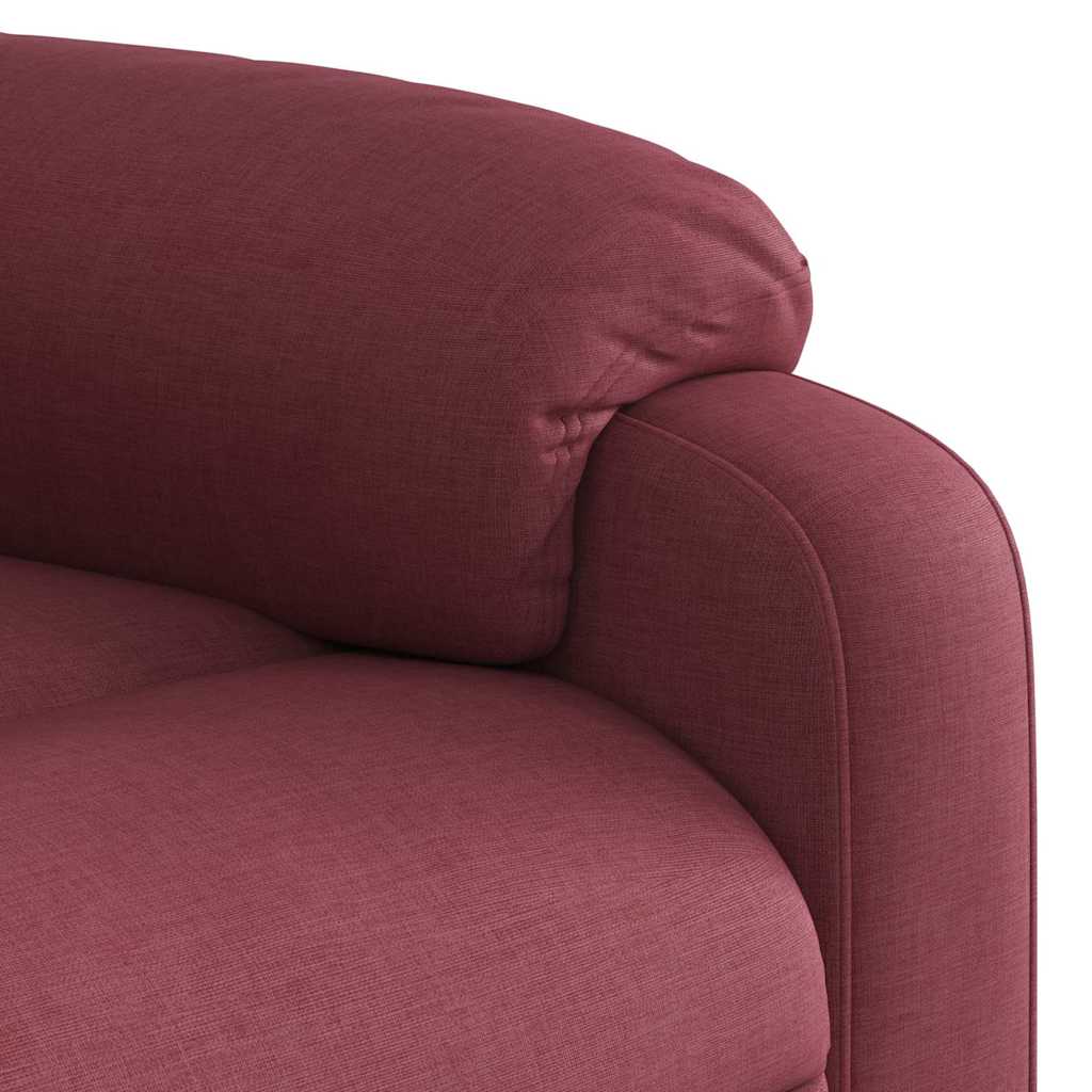 Poltrona reclinável elevatória elétrica tecido vermelho-tinto