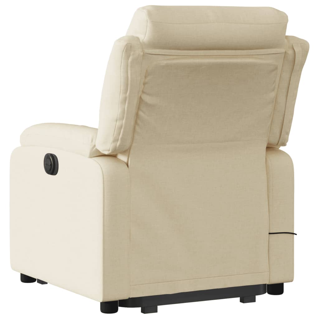 Poltrona elétrica elevatória massagens tecido creme